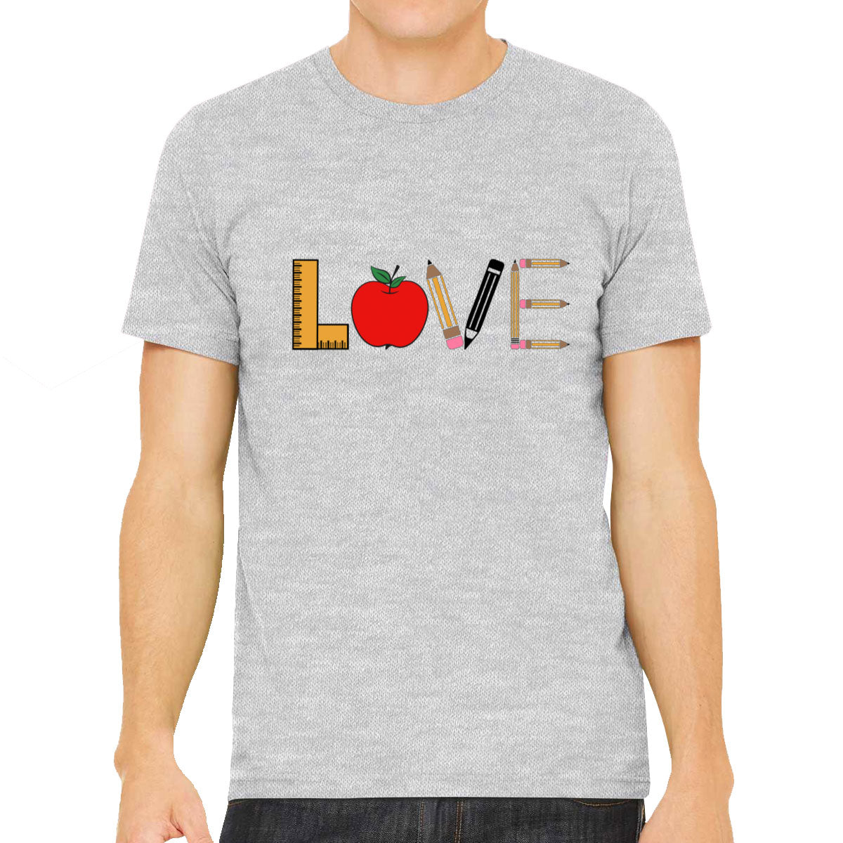 Love Typography Teacher Men's T-shirt