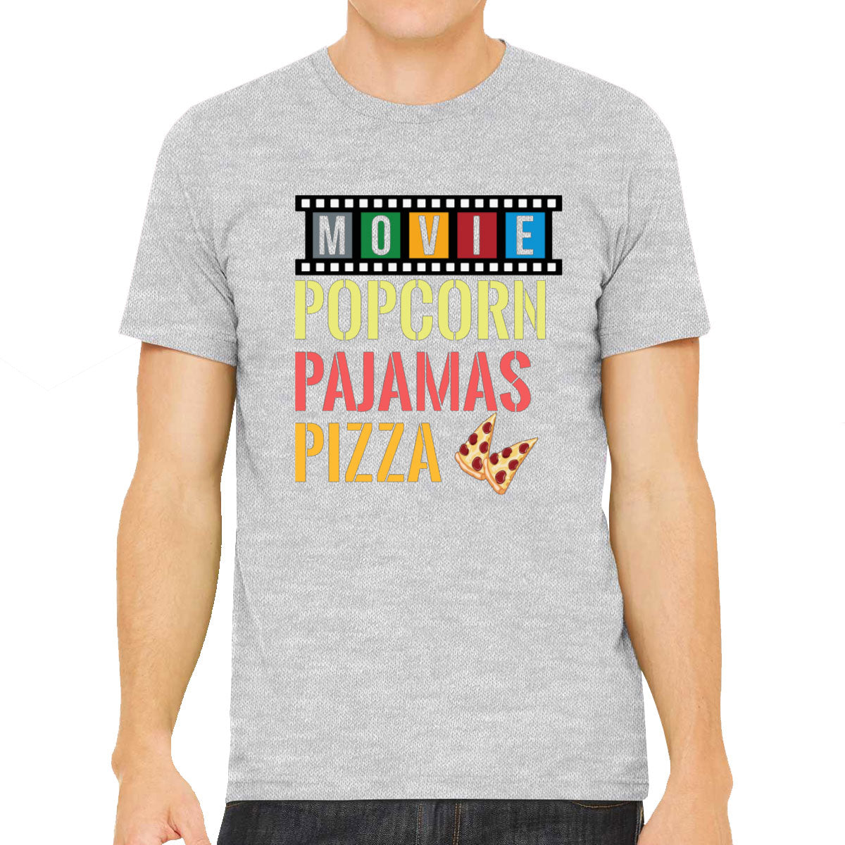 Movie Popcorn Pajamas Pizza  Men's T-shirt