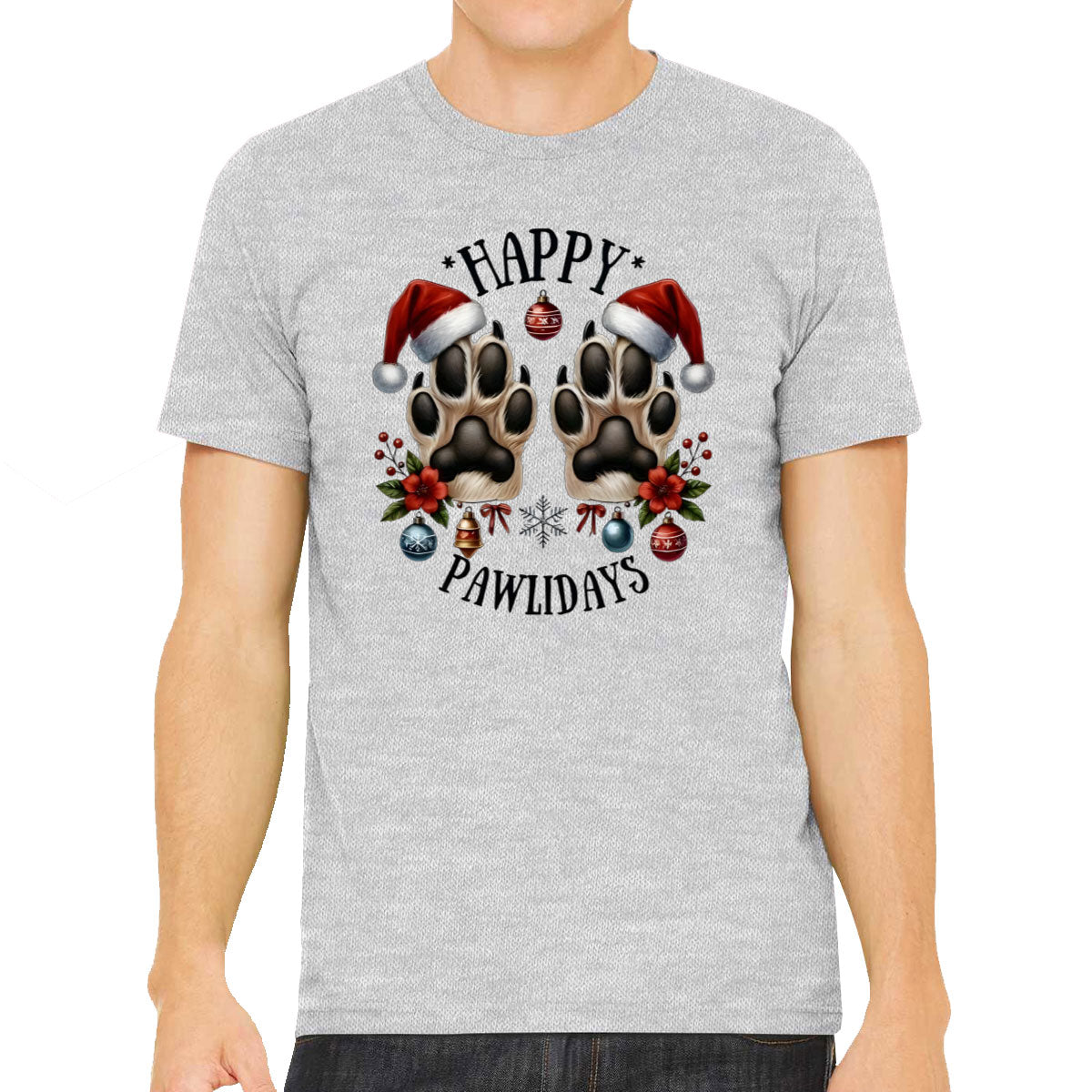 Happy Pawlidays Christmas Men's T-shirt