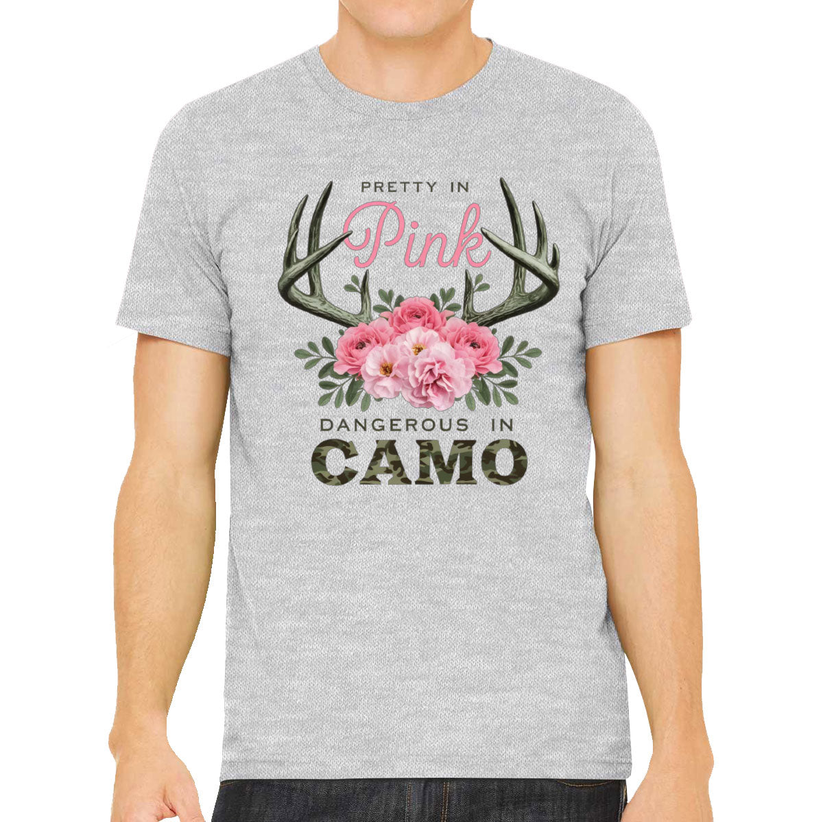 Pretty In Pink Dangerous In Camo Hunting Men's T-shirt