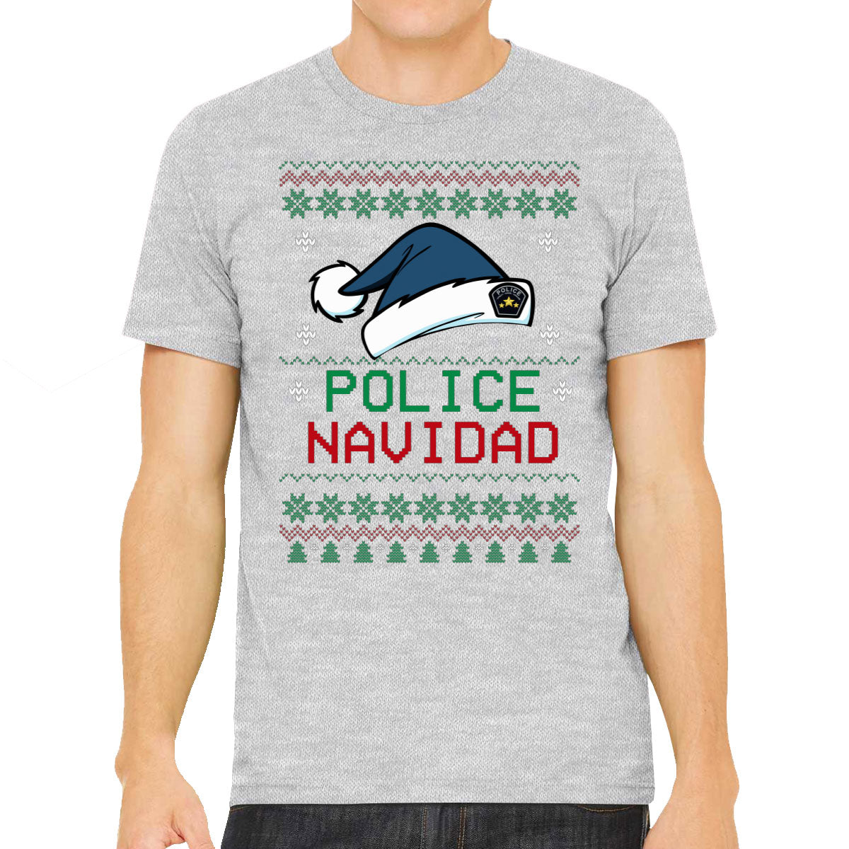 Police Navidad Feliz Navidad Ugly Christmas Sweater Men's T-shirt