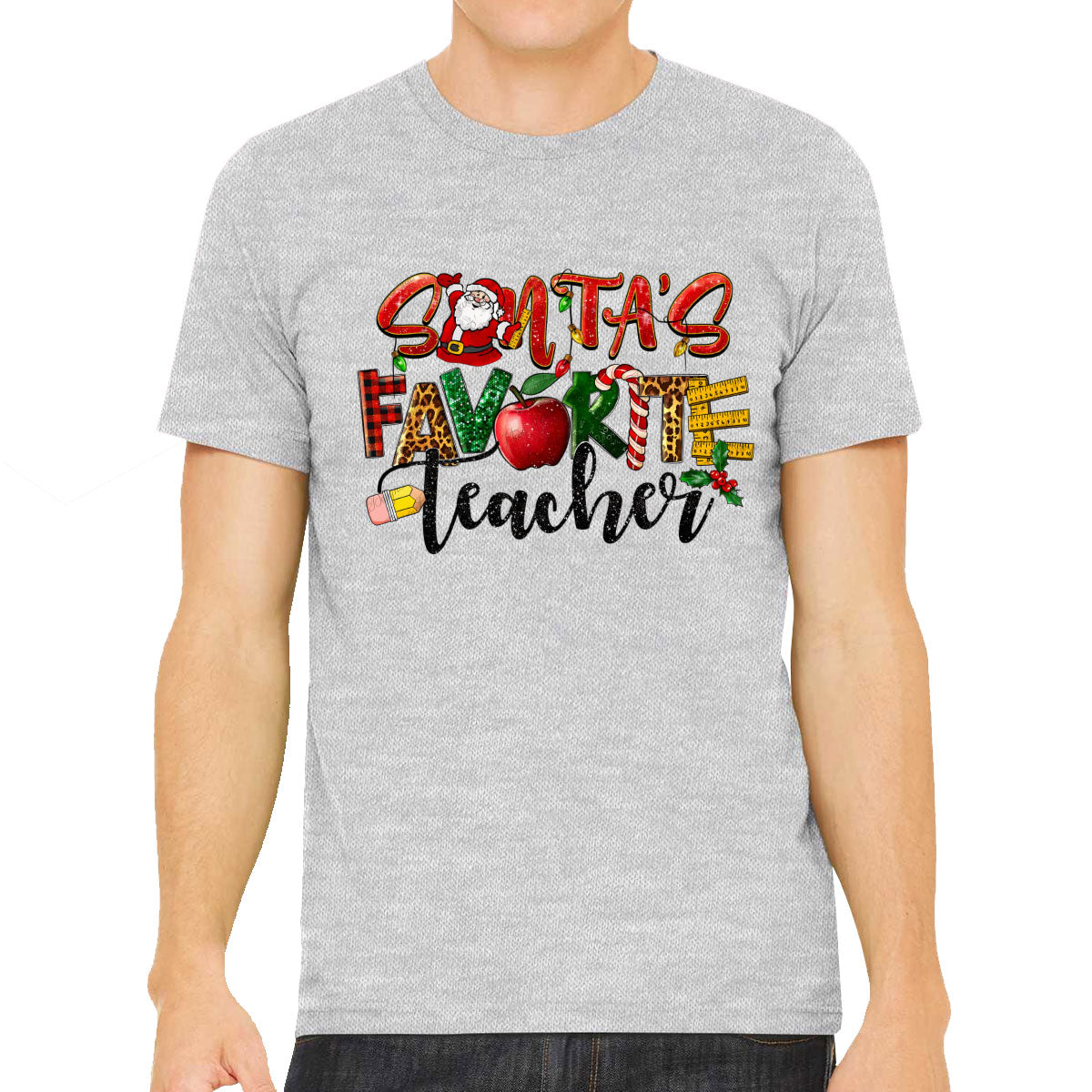 Santa's Favorite Teacher Men's T-shirt