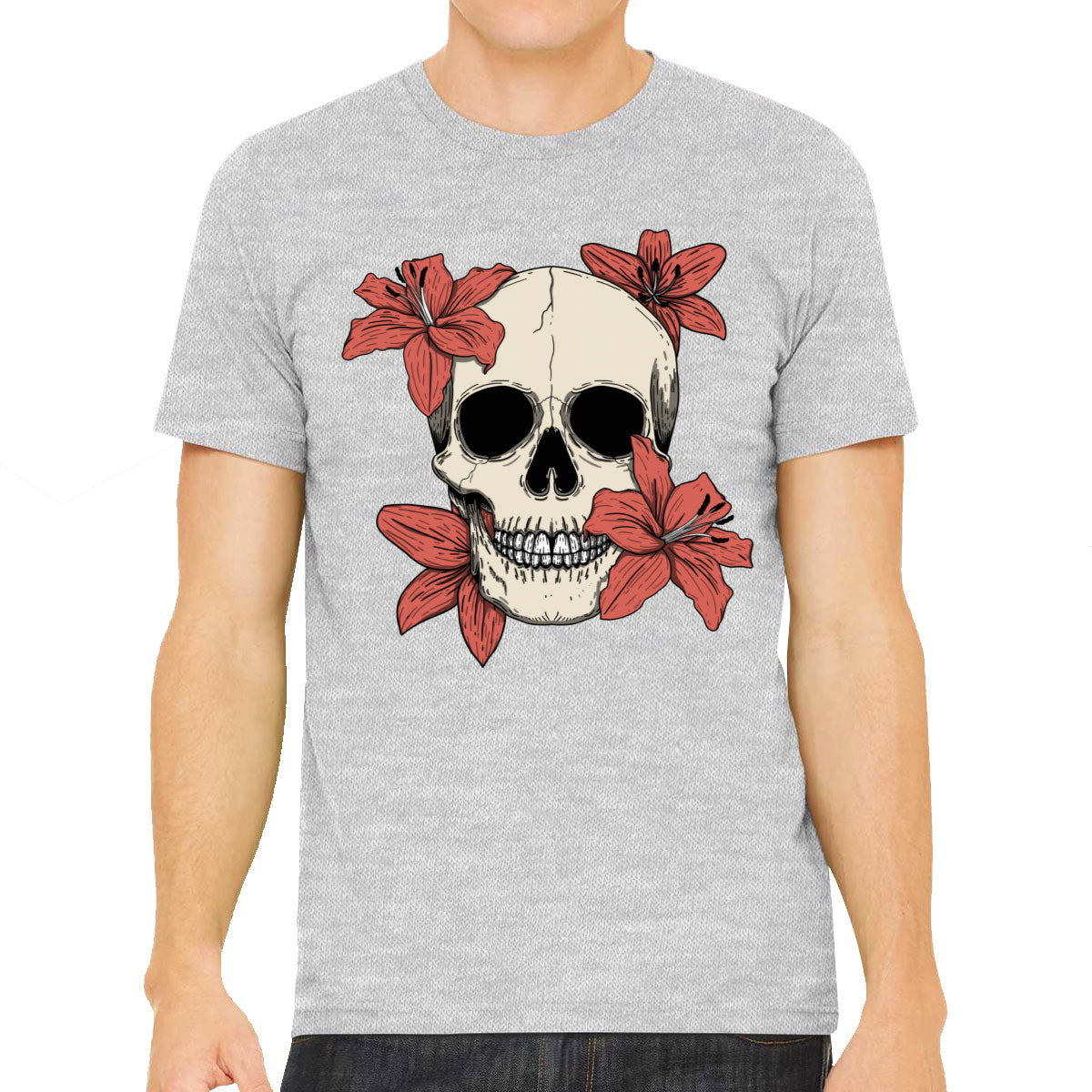 Skull With Flowers Men's T-shirt