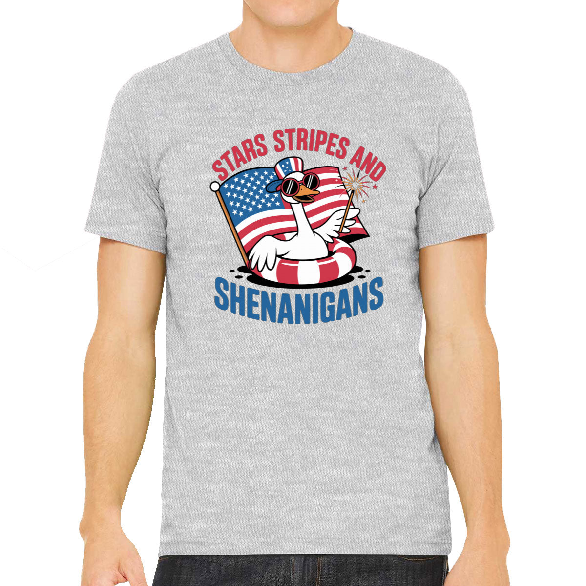 Stars Stripes And Shenanigans Independence Day Patriotic Men's T-shirt