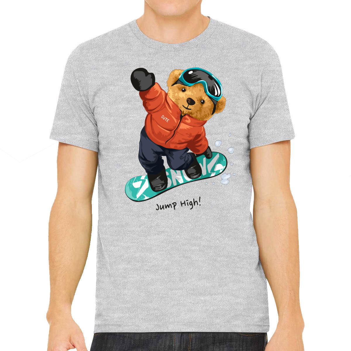 Teddy Bear Ski Board Men's T-shirt