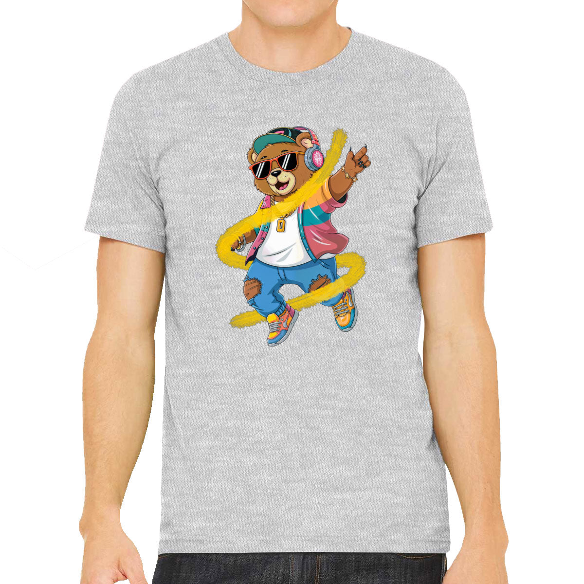 Teddy Bear With Headphone And Sunglasses Men's T-shirt