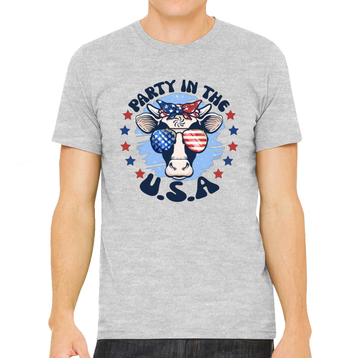 Party In The USA Patriotic American Cow Men's T-shirt