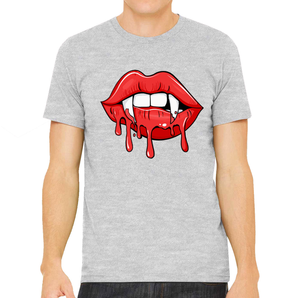 Vampire Pointed Lips Halloween Men's T-shirt