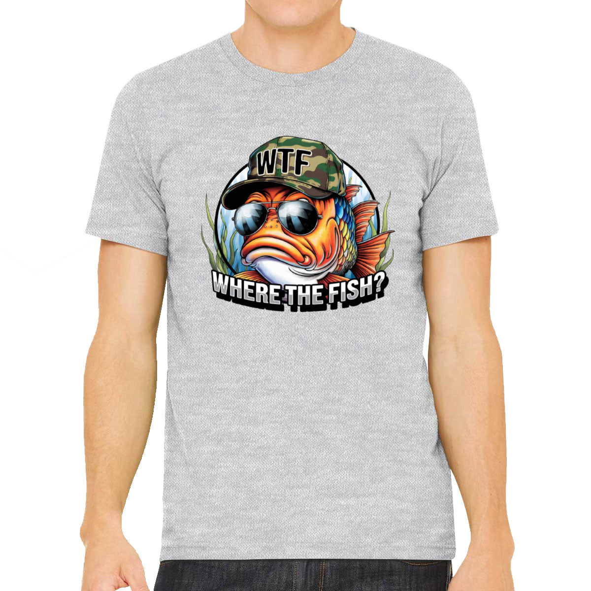 WTF Where The Fish Hunting Bass Fishing Men's T-shirt