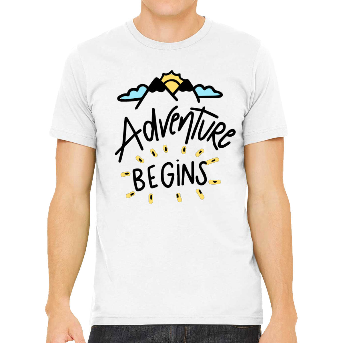 Adventure Begins Camping Men's T-shirt