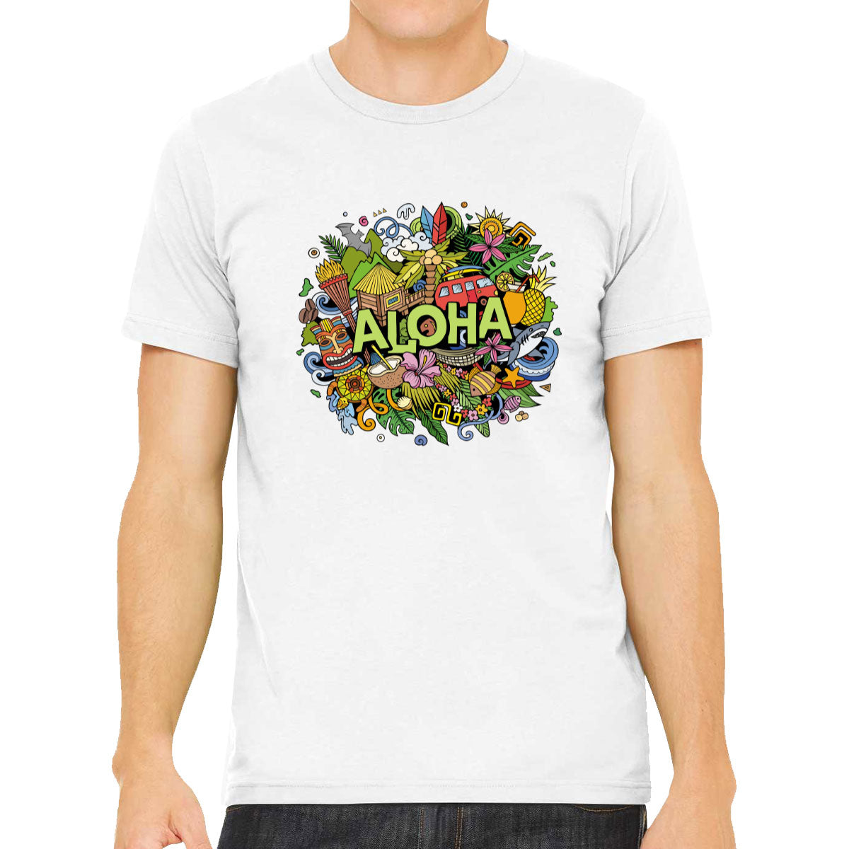 Aloha Hawaii Doodle Men's T-shirt