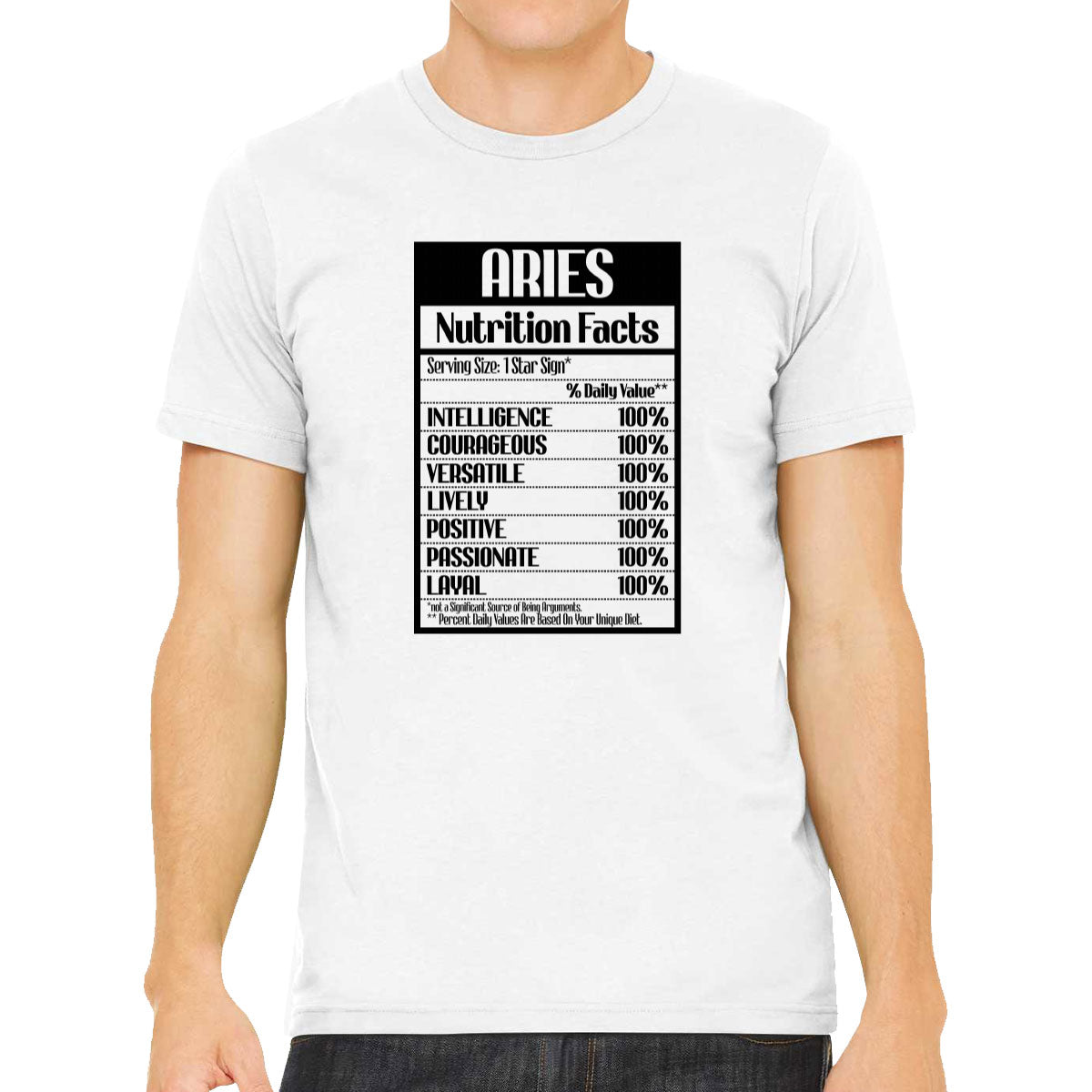 Aries Zodiac Nutrition Facts Men's T-shirt