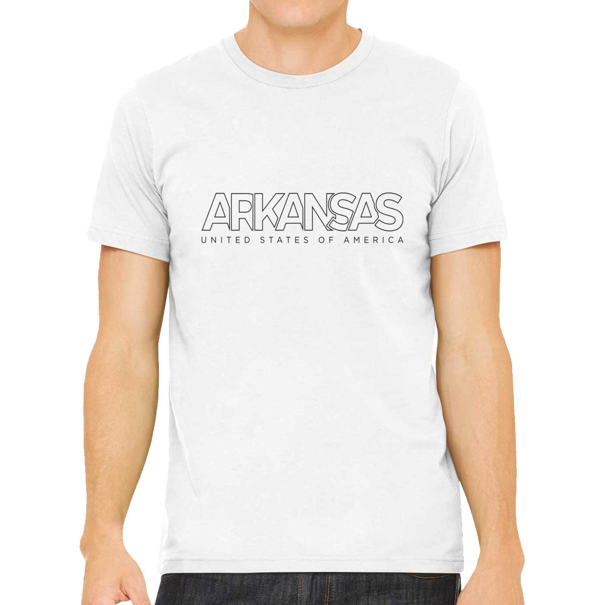 Arkansas Outline Typography Men's T-shirt