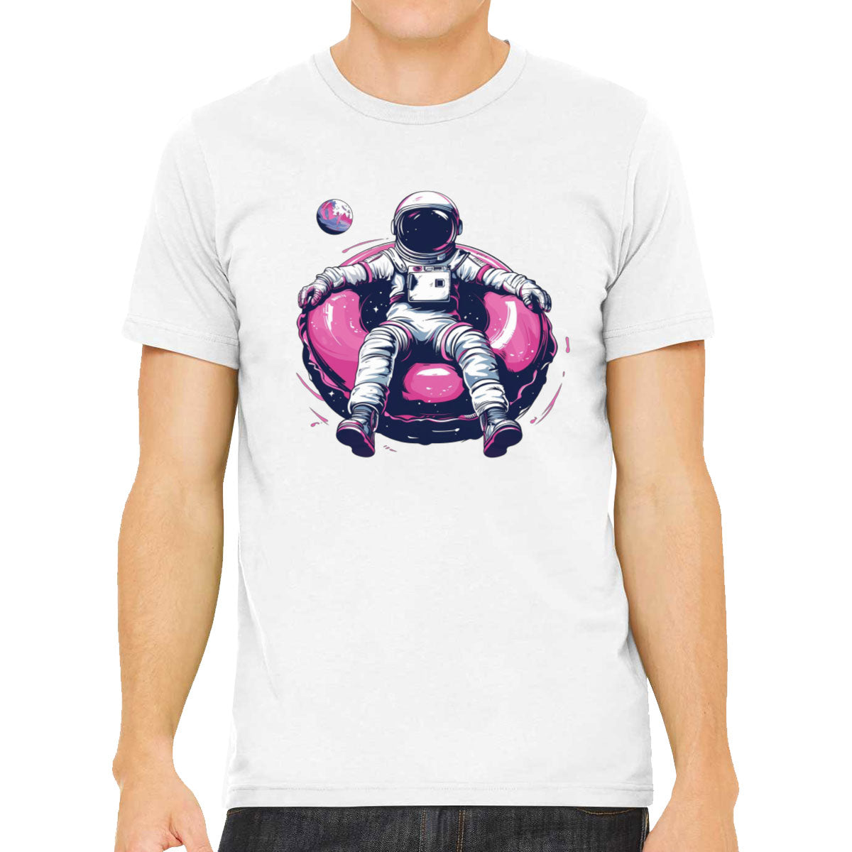 Astronaut On A Pink Float Men's T-shirt