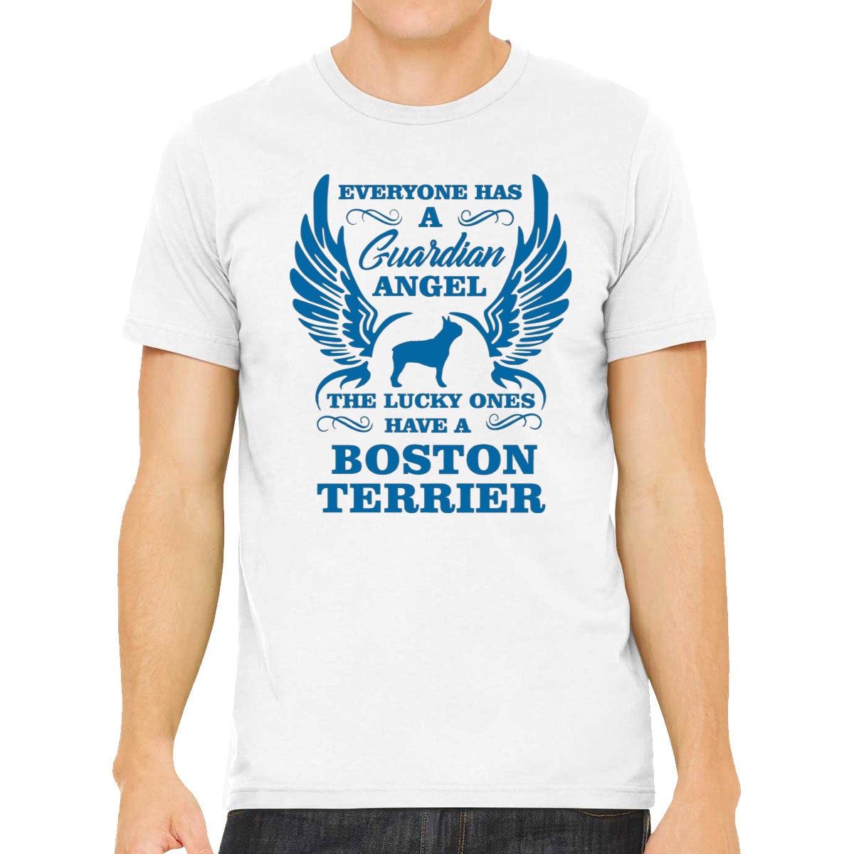 Boston Terrier Guardian Angel Dog Men's T-shirt