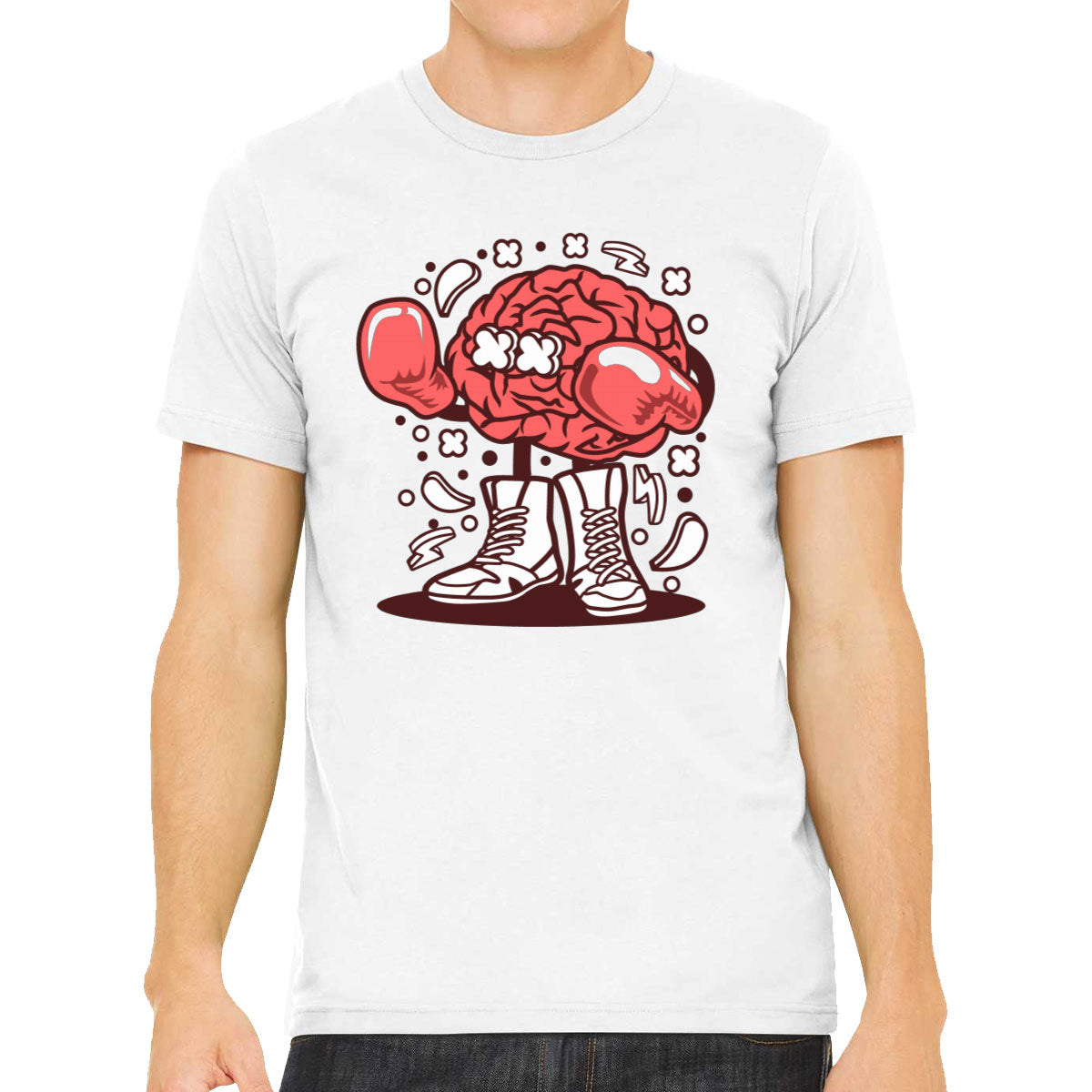 Boxer Brain Cartoon Men's T-shirt