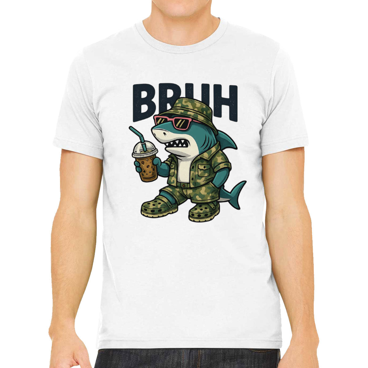 Camo Shark Bruh Hunting Men's T-shirt