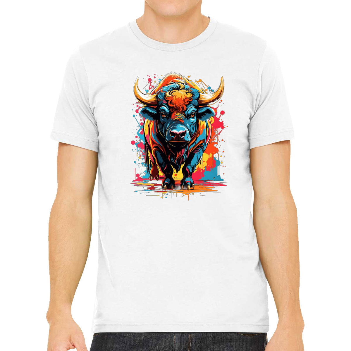 Illustration Colorful Bull Men's T-shirt