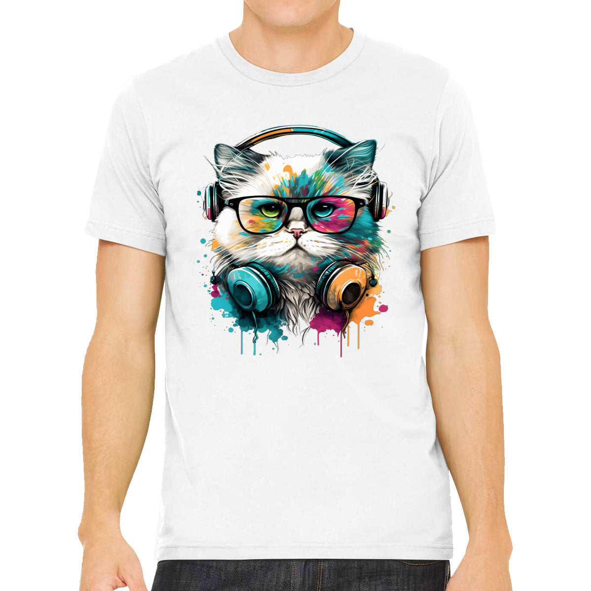 Cat Wearing Glasses Men's T-shirt