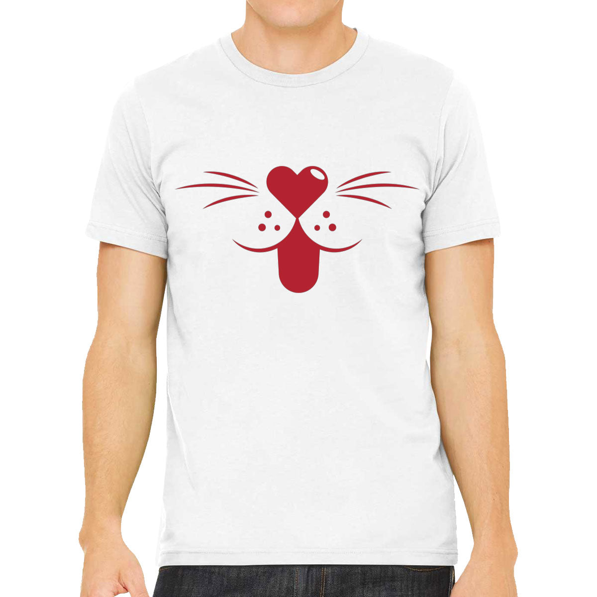 Cartoon Cat Mouth Men's T-shirt