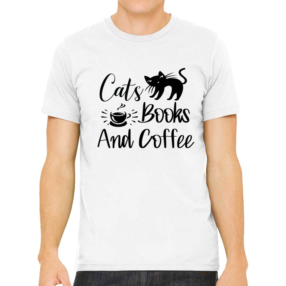 Cats Books And Coffee Men's T-shirt