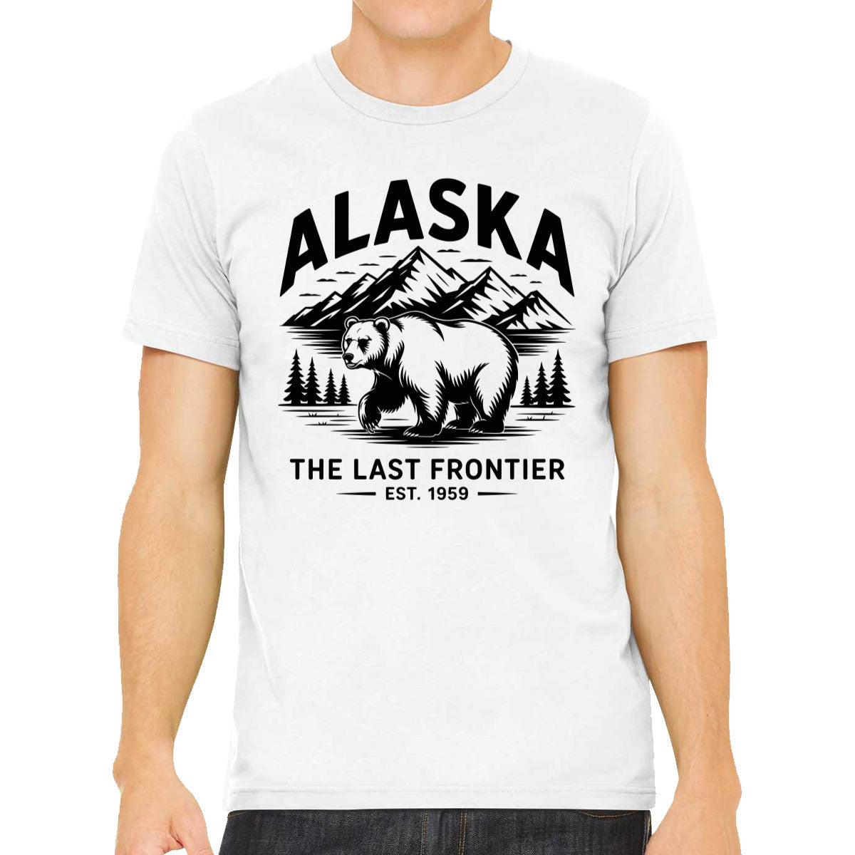 Alaska Cityscape Illustration The Last Frontier Men's T-shirt
