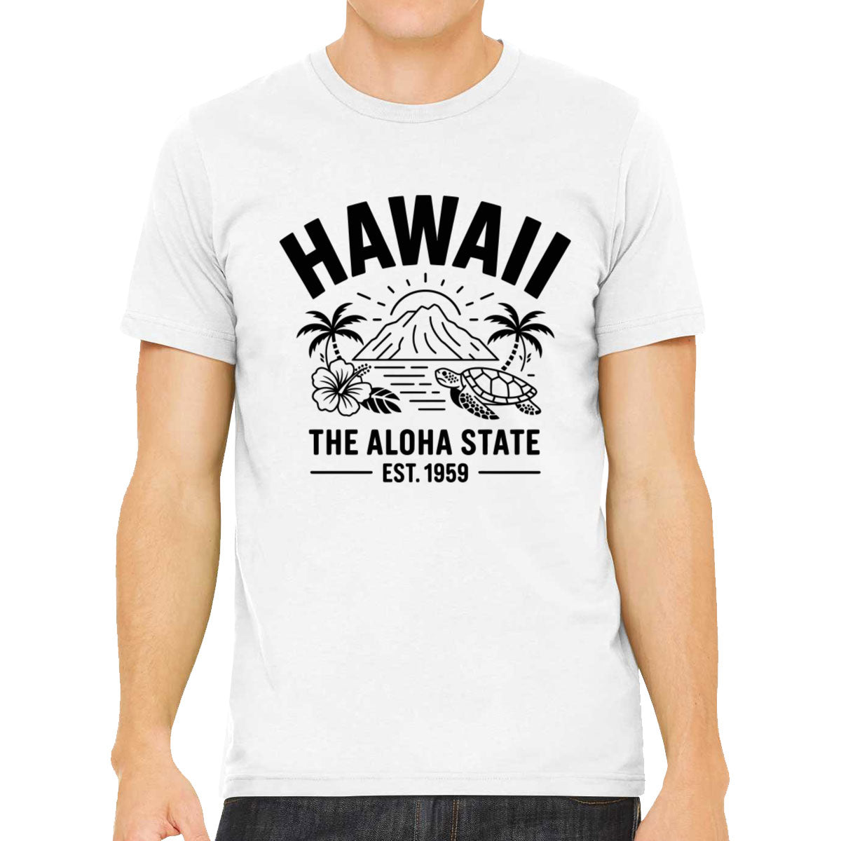 Hawaii Cityscape Illustration The Aloha State Men's T-shirt