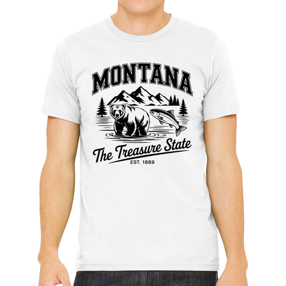 Montana Cityscape Illustration The Treasure State Men's T-shirt