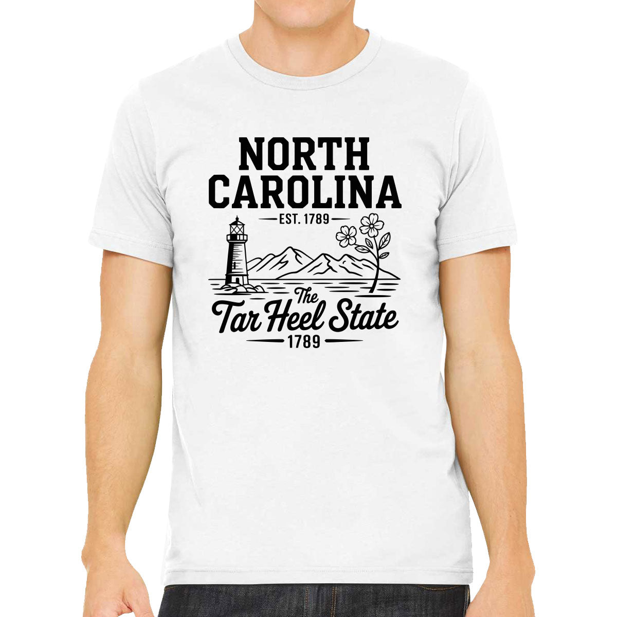 North Carolina Cityscape Illustration The Tar Heel State Men's T-shirt