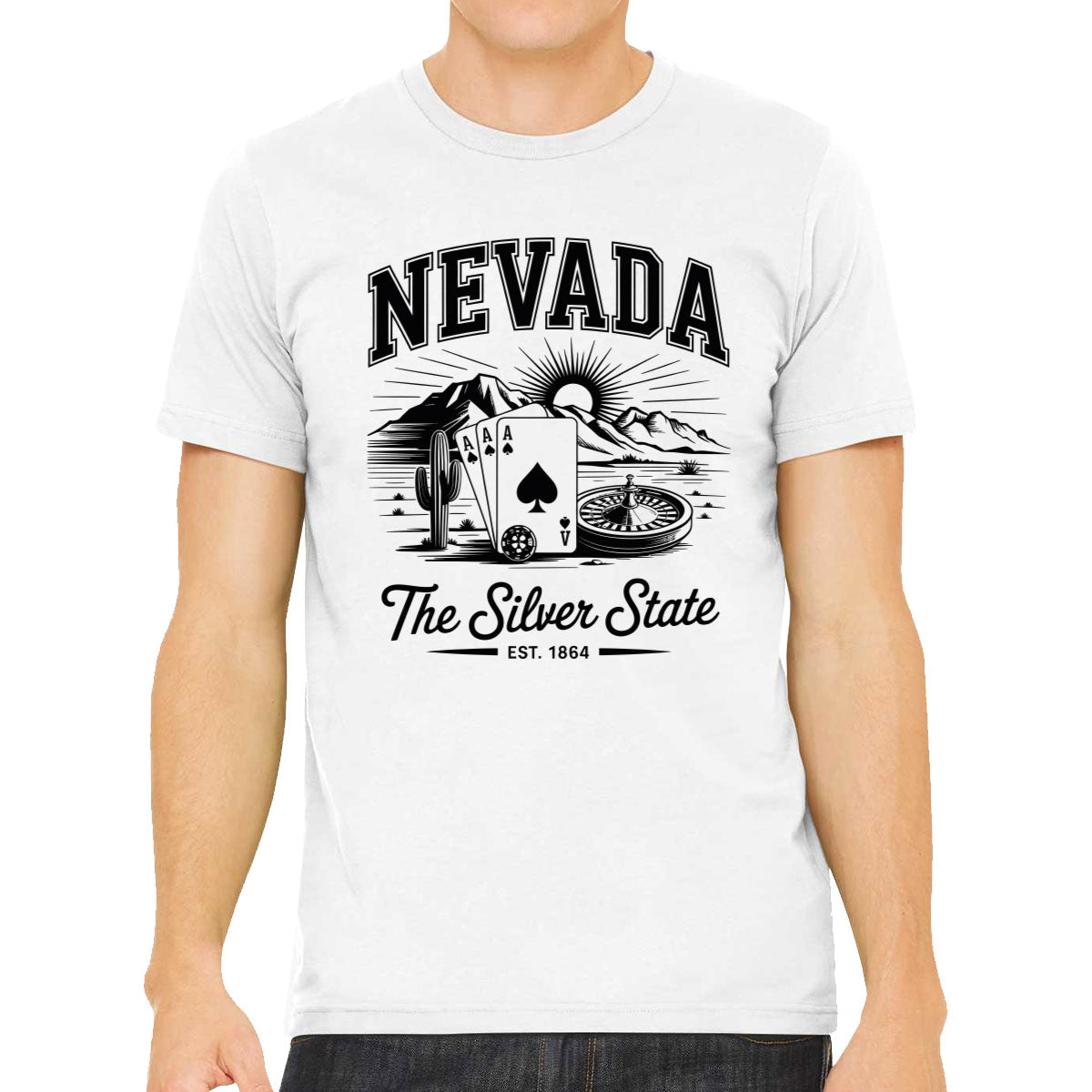 Nevada Cityscape Illustration The Silver State Men's T-shirt
