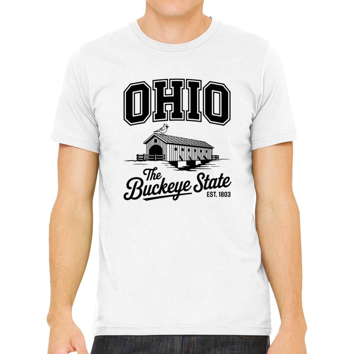 Ohio Cityscape Illustration The Buckeye State Men's T-shirt