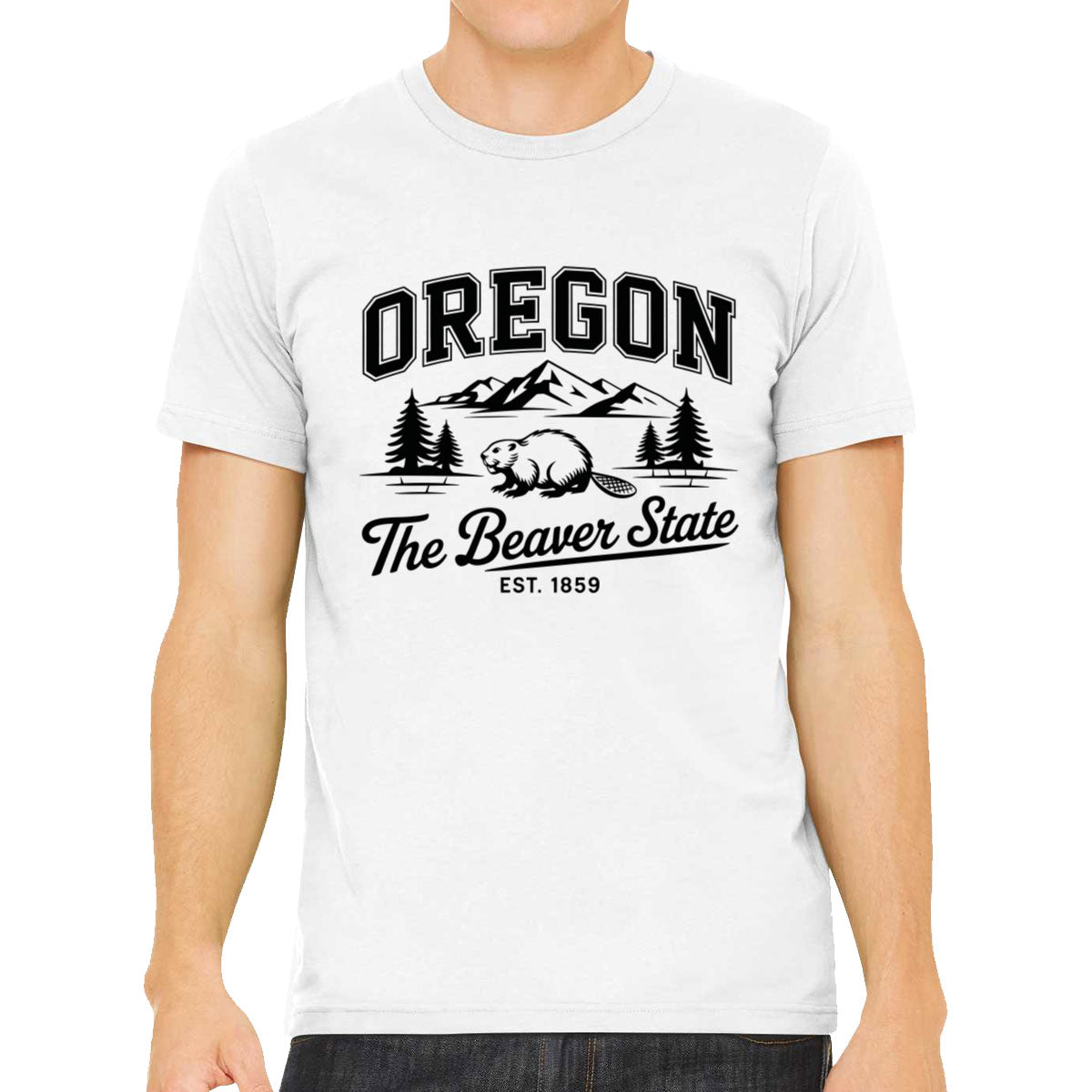 Oregon Cityscape Illustration The Beaver State Men's T-shirt