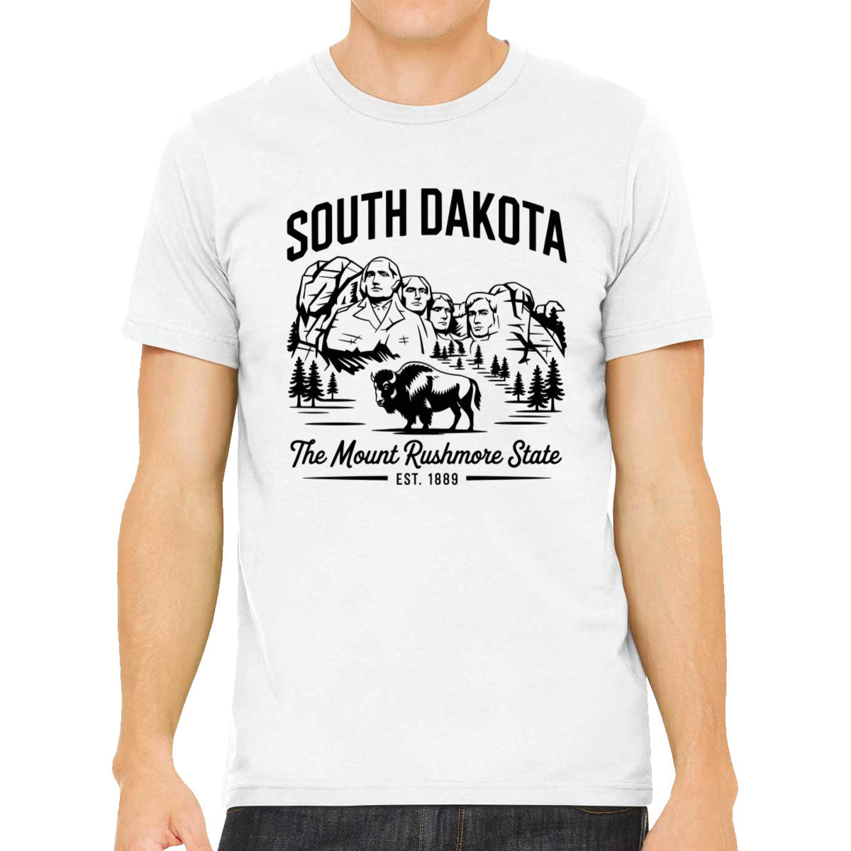 South Dakota Cityscape Illustration The Mount Rushmore State Men's T-shirt