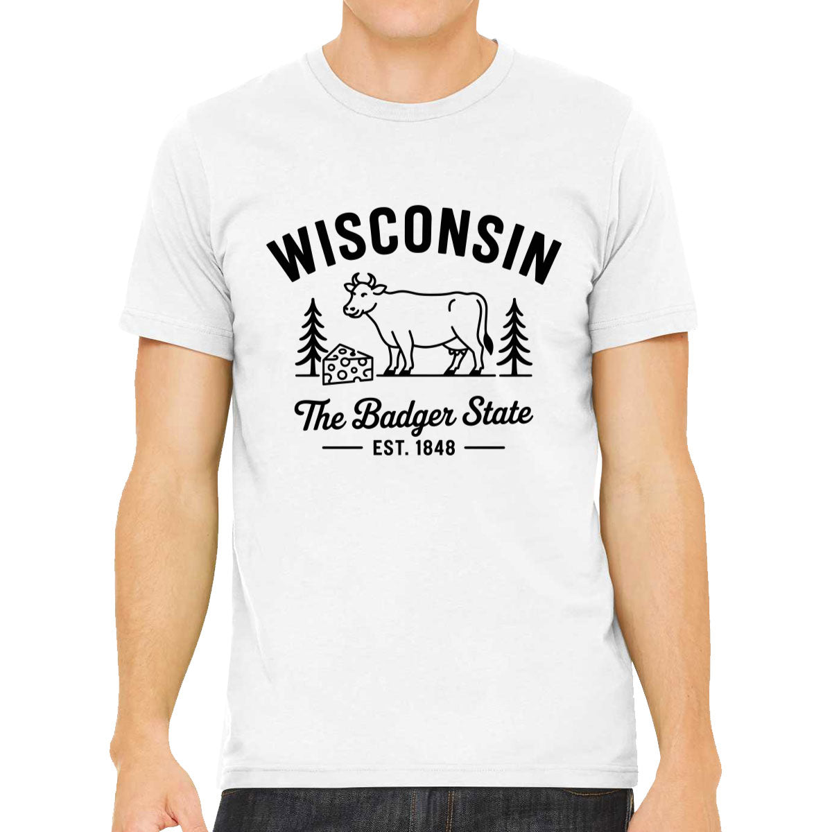 Wisconsin Cityscape Illustration The Badger State Men's T-shirt
