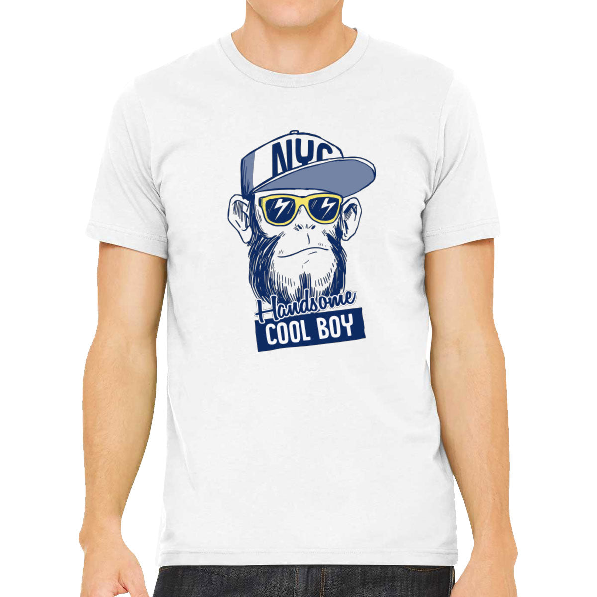 Handsome Cool Boy NYC Monkey Men's T-shirt