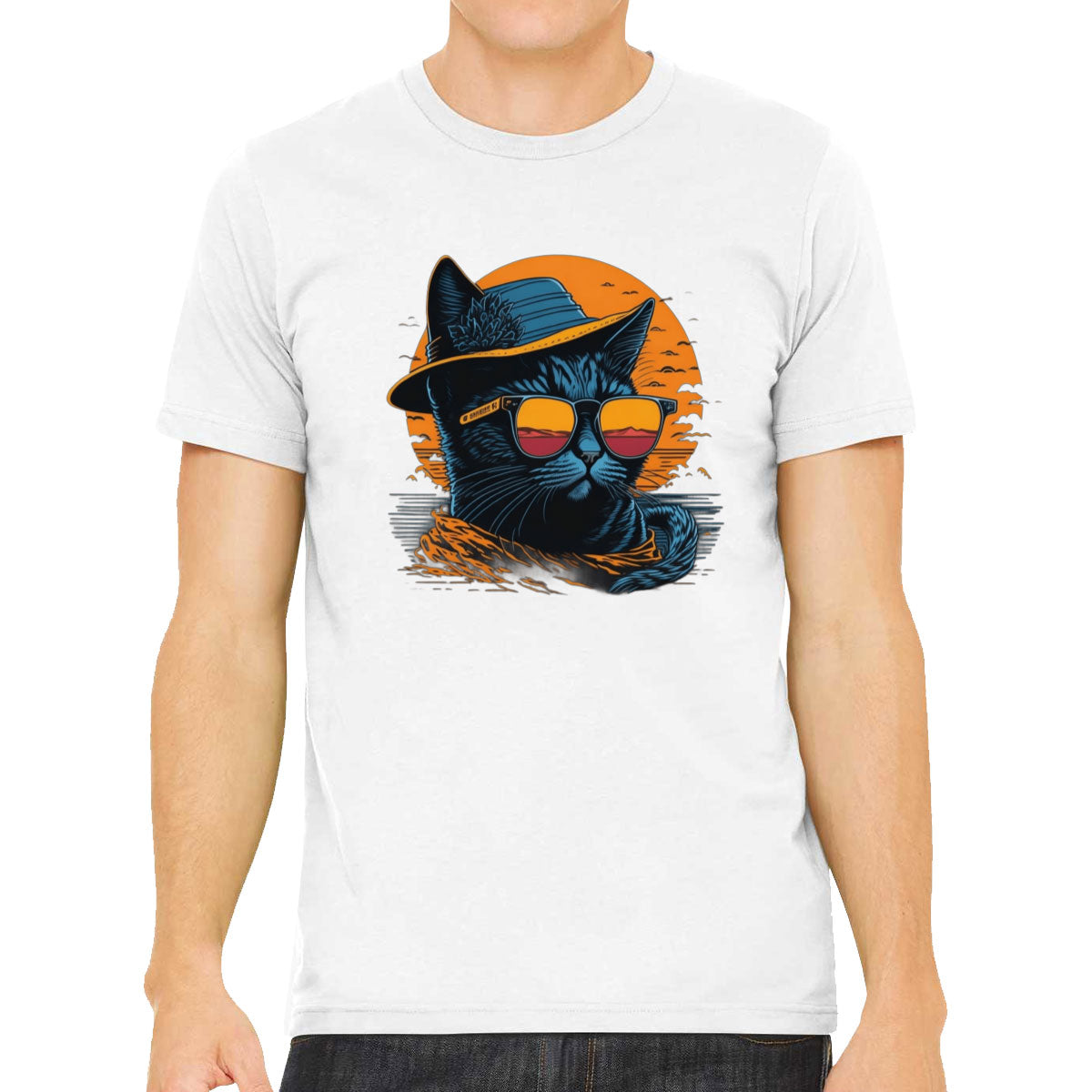 Cool Cat With Hat And Sunglasses Men's T-shirt