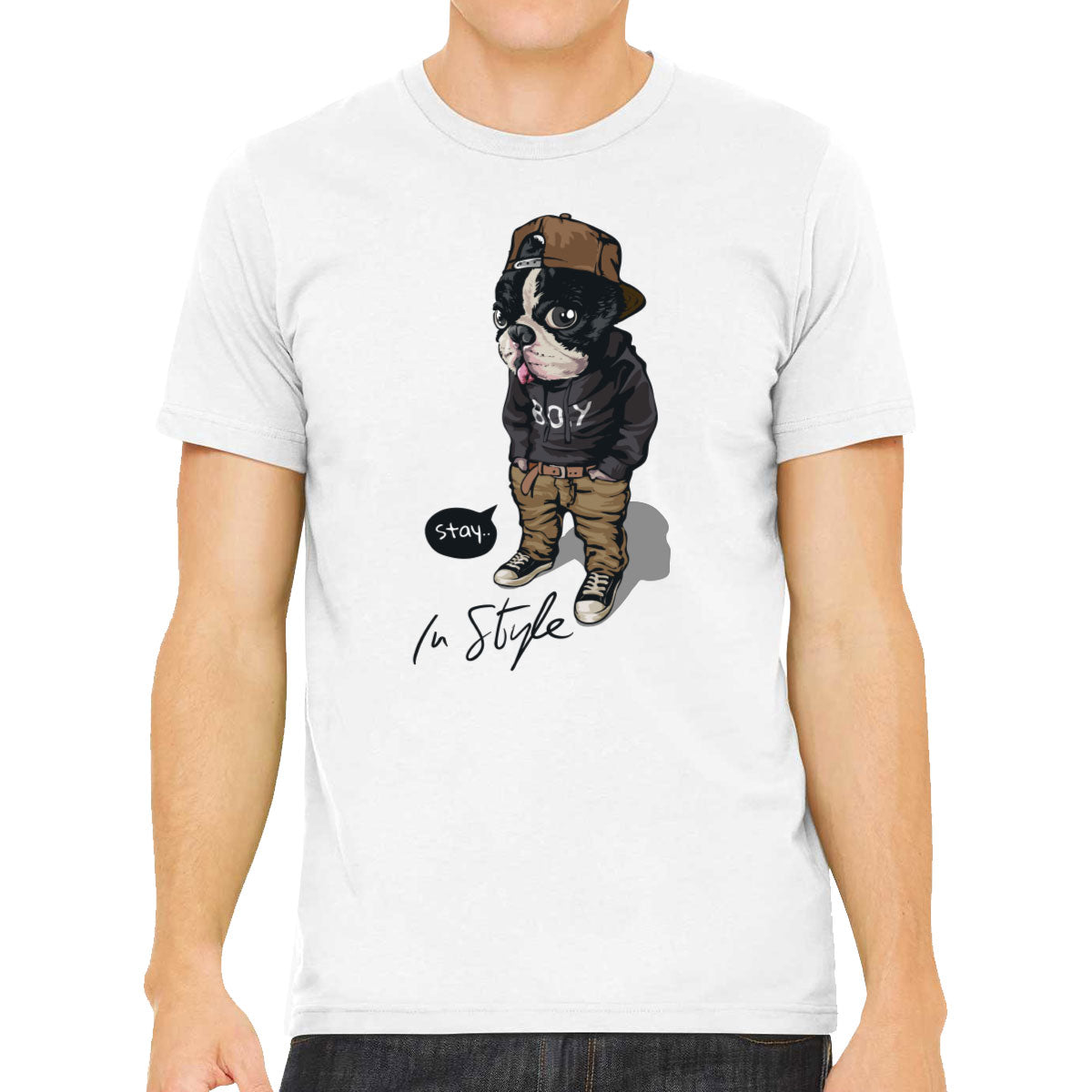 Cool Pug Boy Stay In Style Men's T-shirt