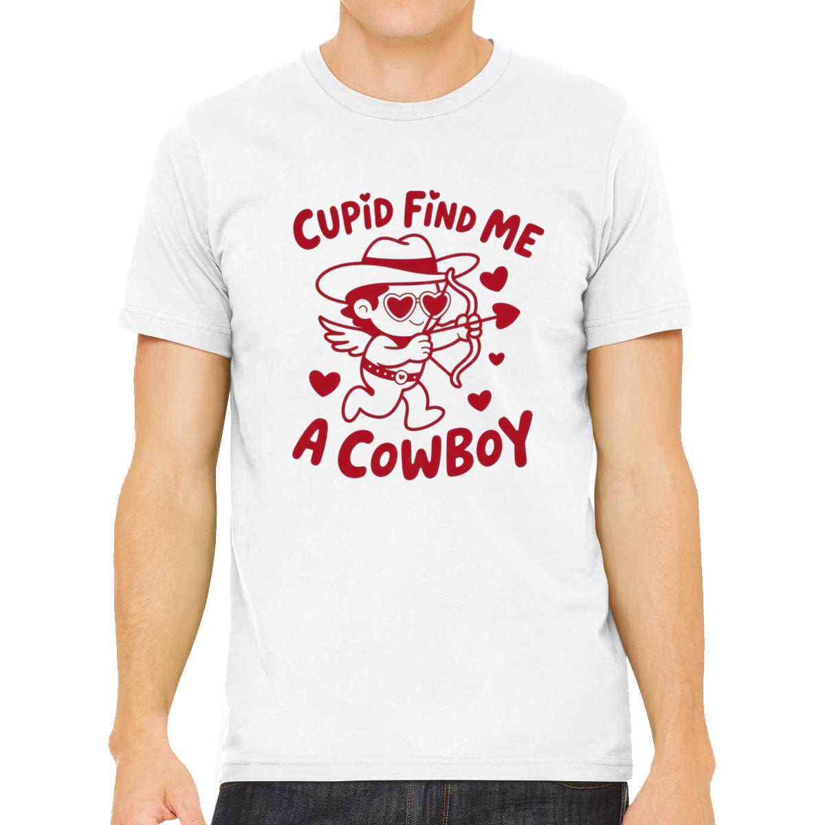 Cupid Find Me A Cowboy Valentine's Day Men's T-shirt