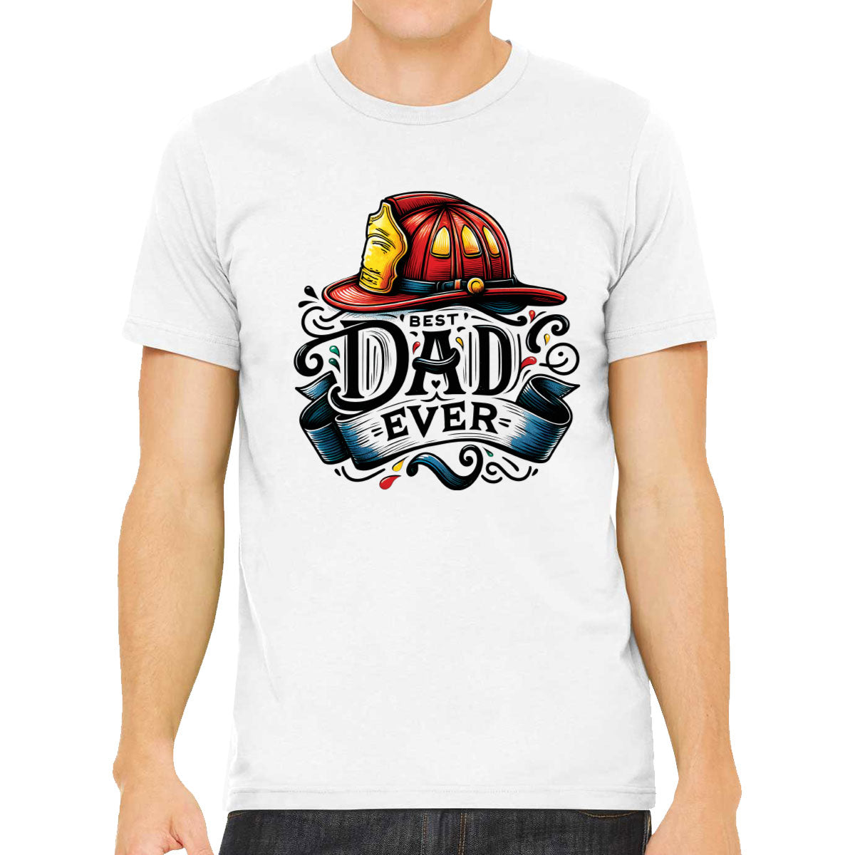 Best Dad Ever Firefighter Fireman Father's Day Men's T-shirt