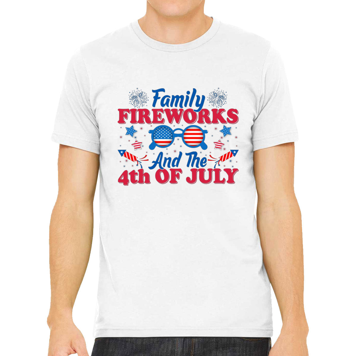 Family Fireworks And The 4th Of July Independence Day Patriotic Men's T-shirt