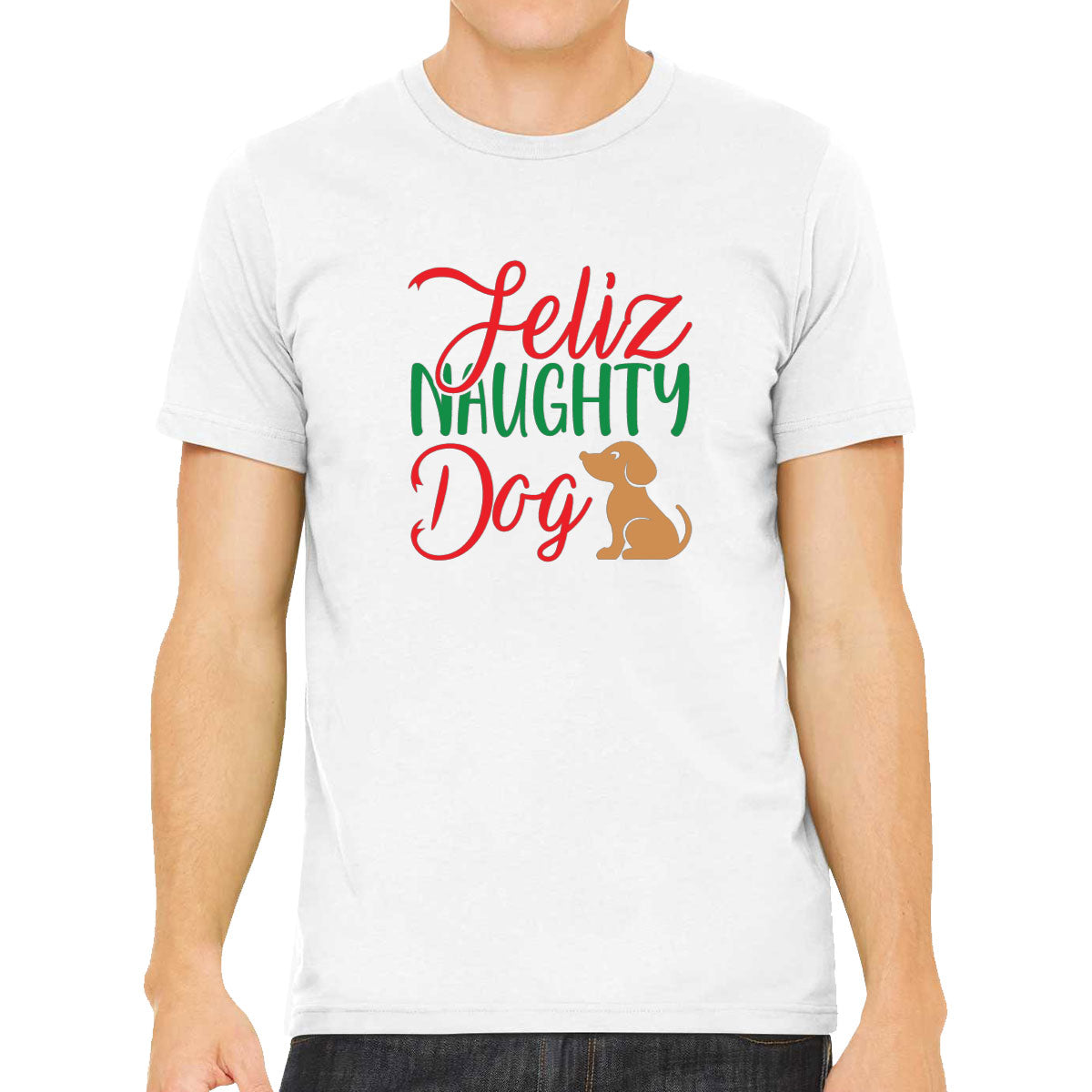 Feliz Naughty Dog Christmas Men's T-shirt