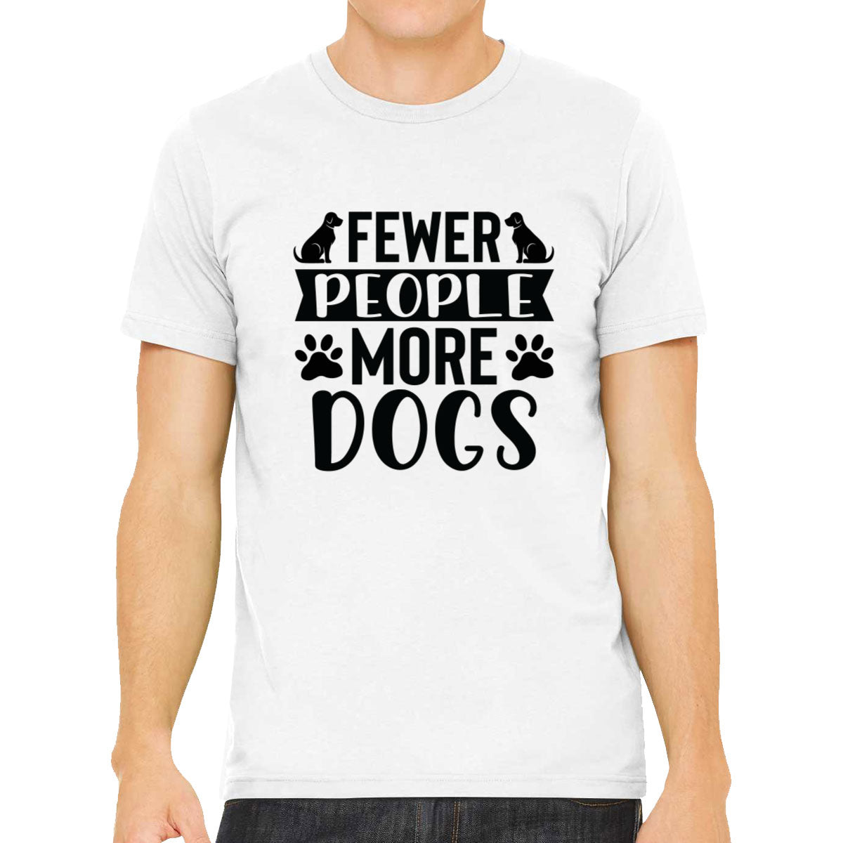 Fewer People More Dogs Men's T-shirt
