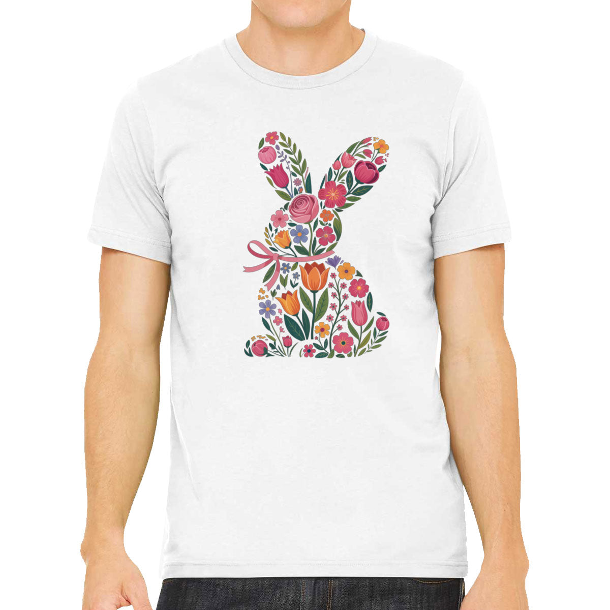 Floral Bunny Easter Men's T-shirt
