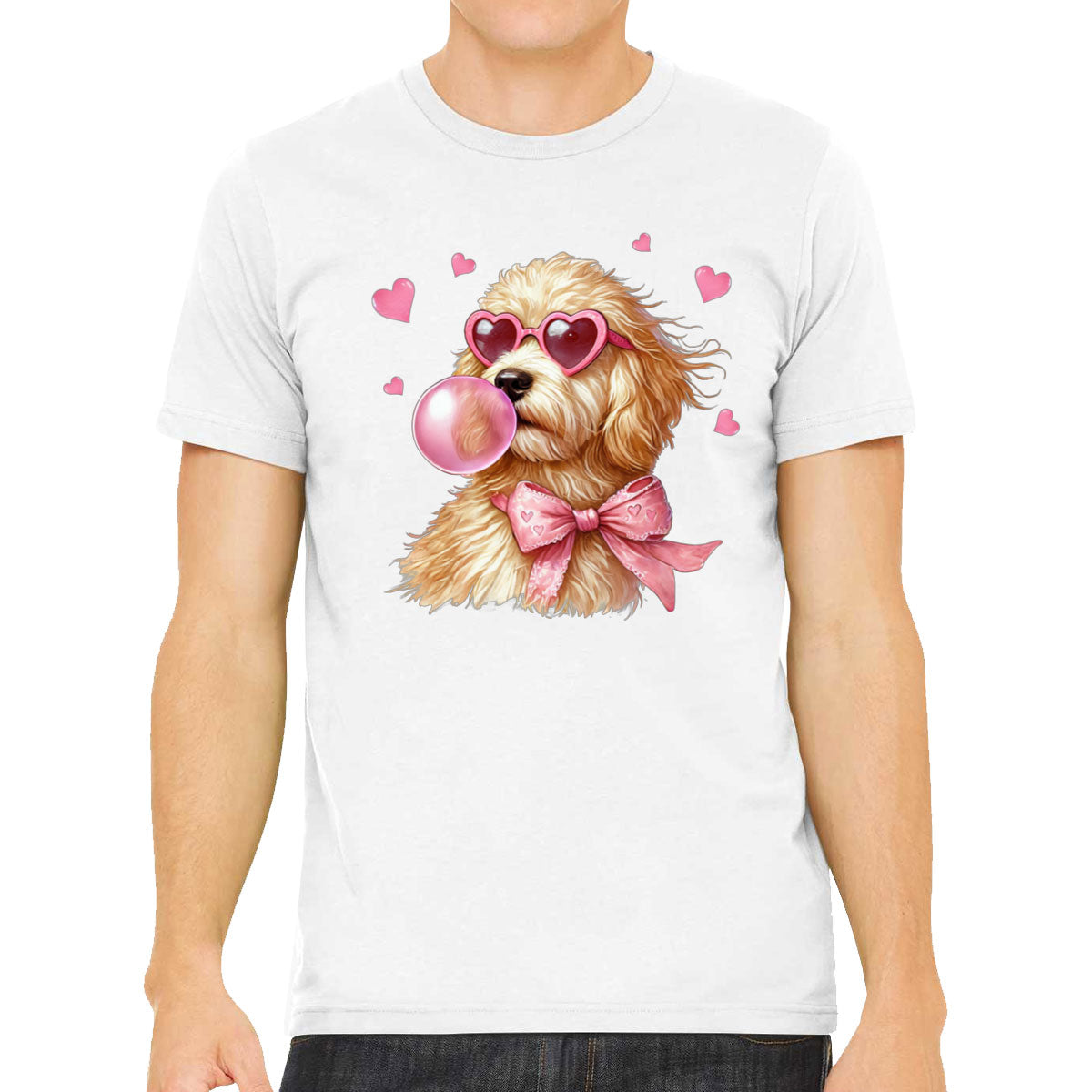 Golden Retriever Dog Valentine's Day Men's T-shirt
