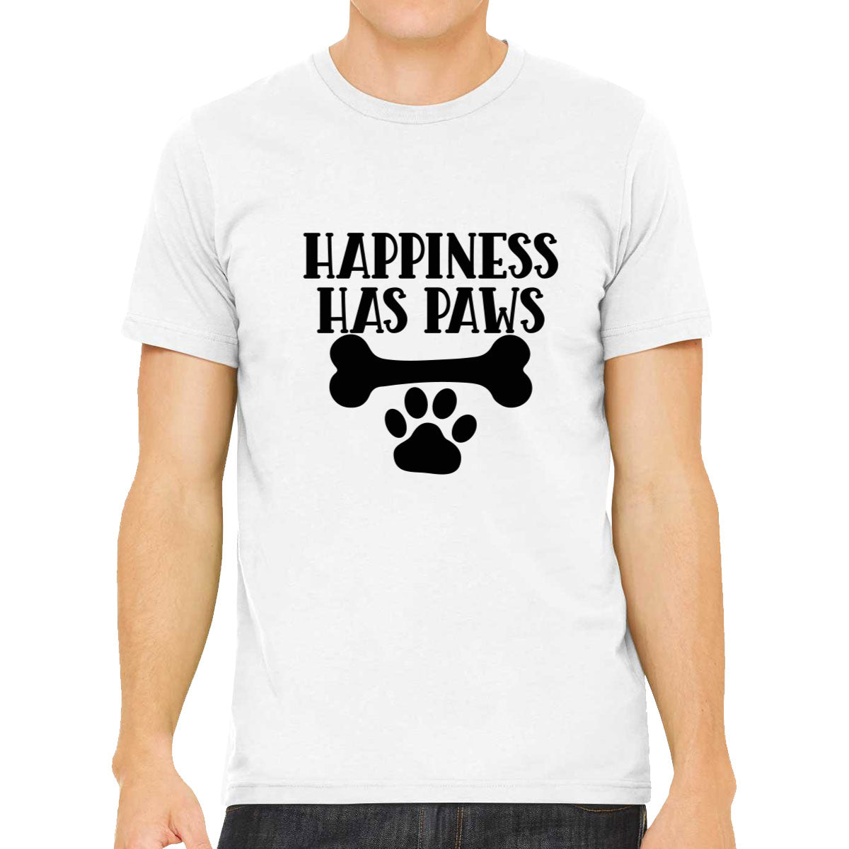 Happiness Has Paws Dog Men's T-shirt