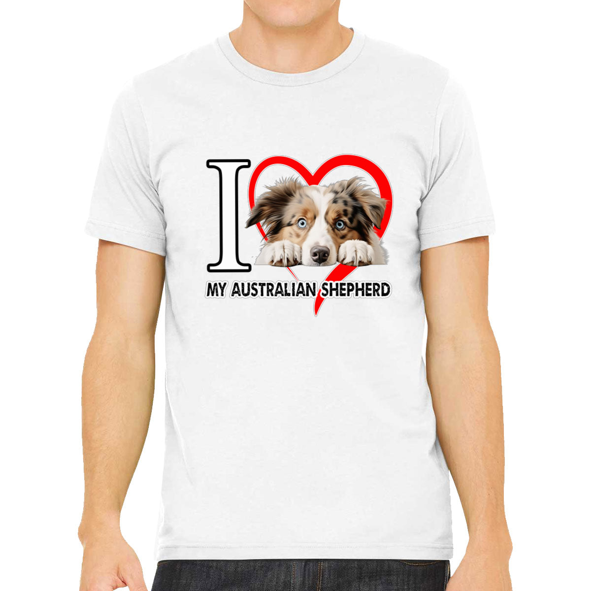 I Love My Australian Shepherd Dog Men's T-shirt