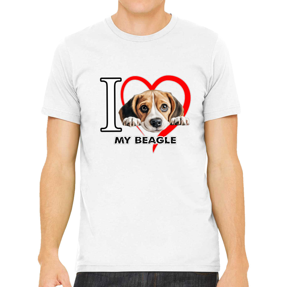 I Love My Beagle Dog Men's T-shirt