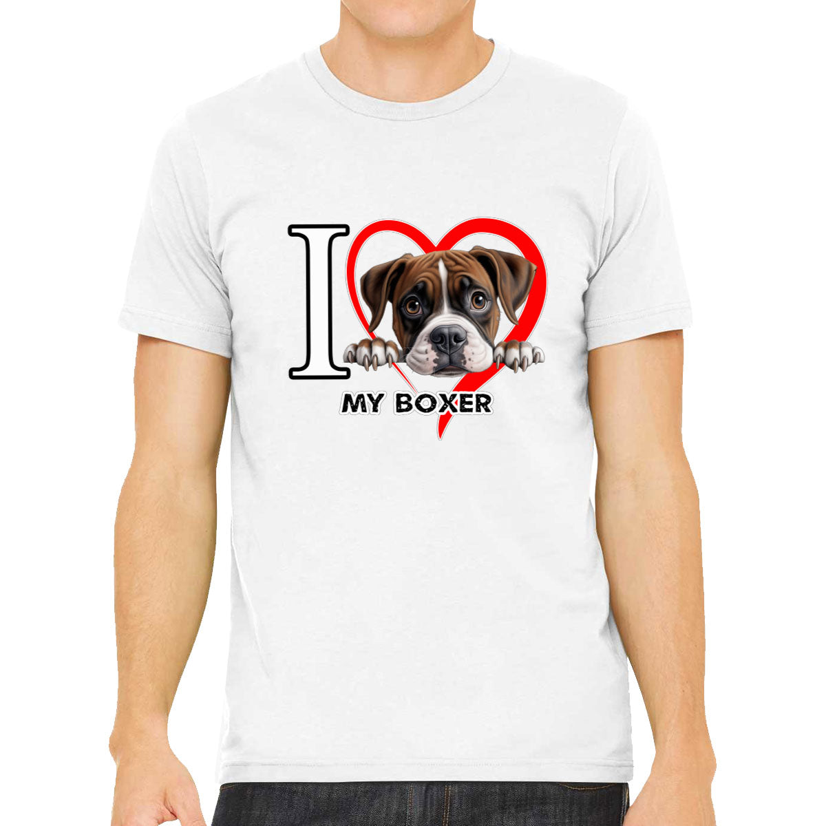 I Love My Boxer Dog Men's T-shirt