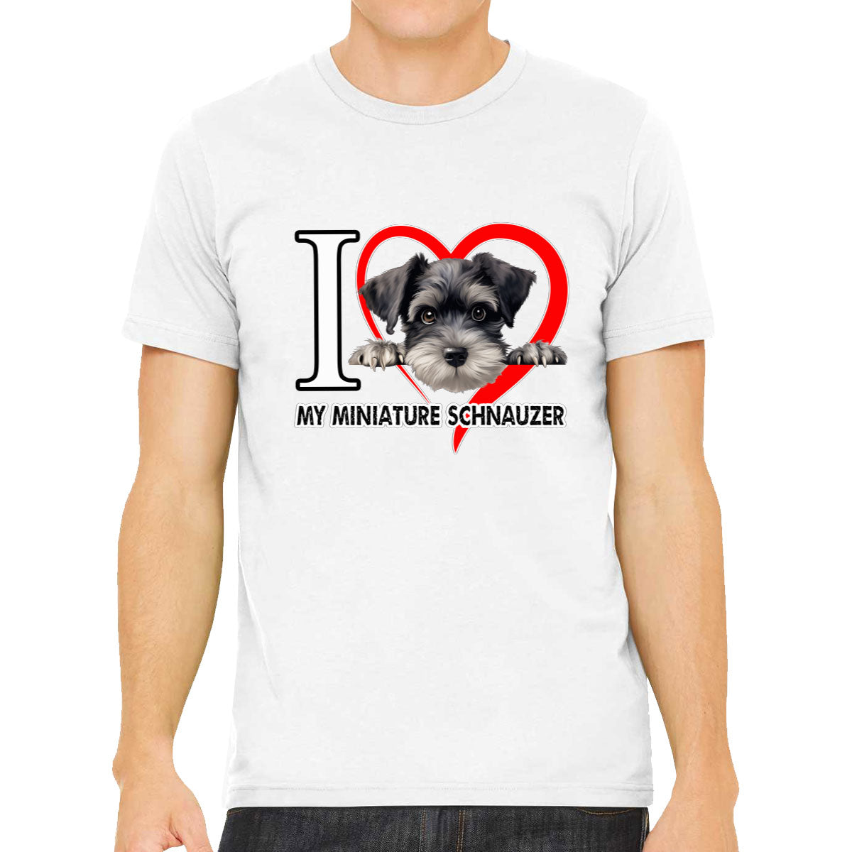 I Love My Miniature Schnauzer Dog Men's T-shirt