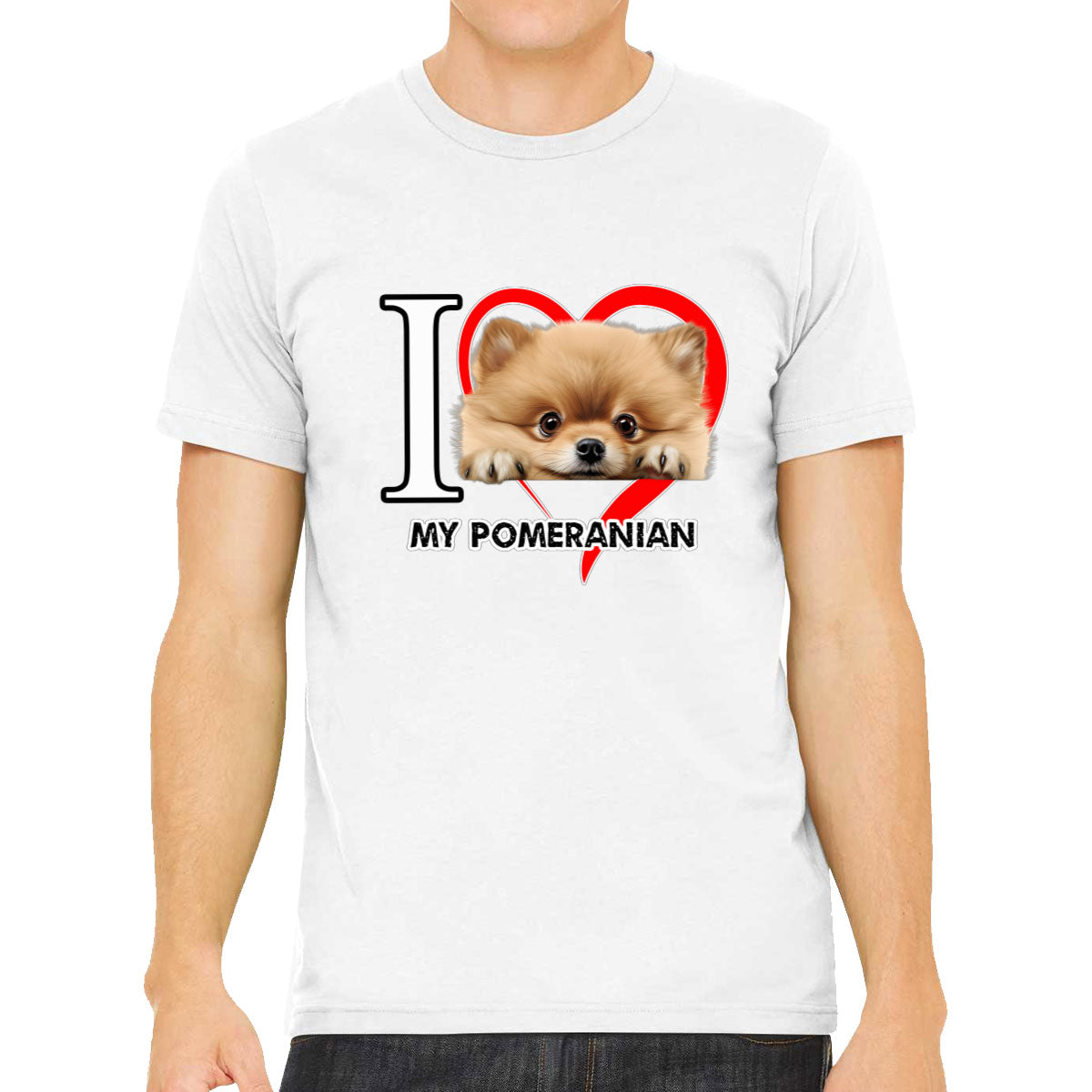 I Love My Pomeranian Dog Men's T-shirt